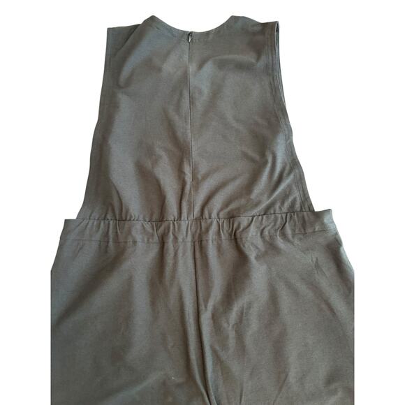 EILEEN FISHER V-NECK CROP JUMPSUIT GRAPHITE WASHABLE STRETCH CREPE NWOT SIZE XL - Picture 8 of 9